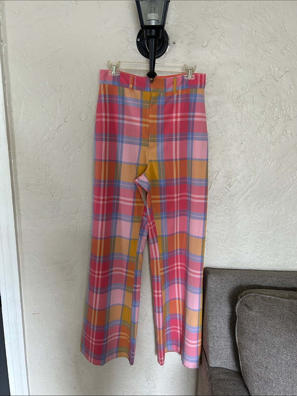 Free People Plaid Wide Leg Pants